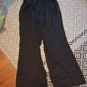 Chic Black Wide Leg Women's Pants